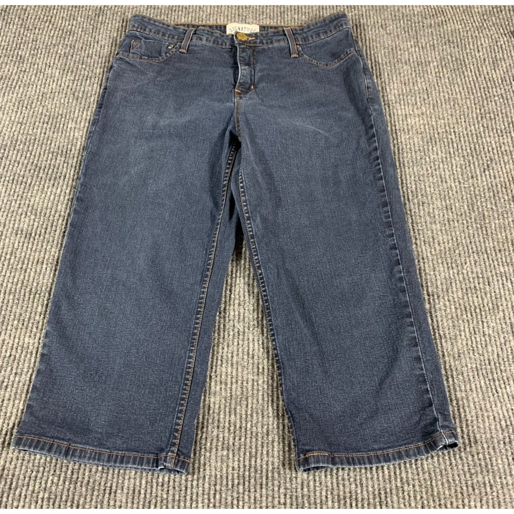 Levis Signature Jeans Misses Womens 14 Blue Denim Cropped 32x20 Cotton Blend